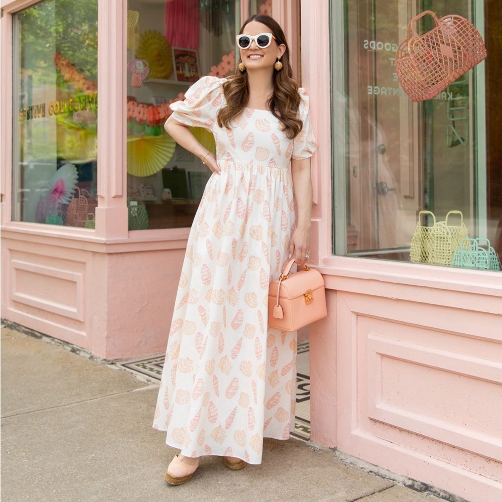 Sail To Sable Palm Beach Lately Seashell Print Maxi Dress Size XXS
